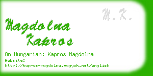 magdolna kapros business card